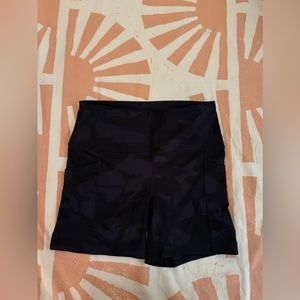 Camo blue and black biker shorts